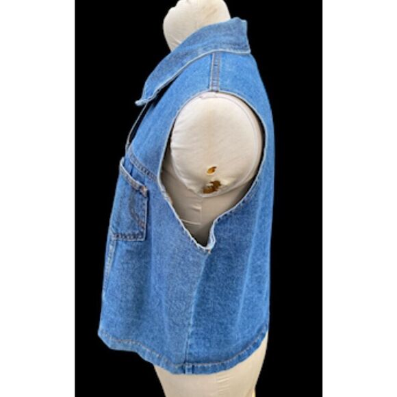 Planet X Vintage Denim Vest Sz. 1X - Picture 6 of 10